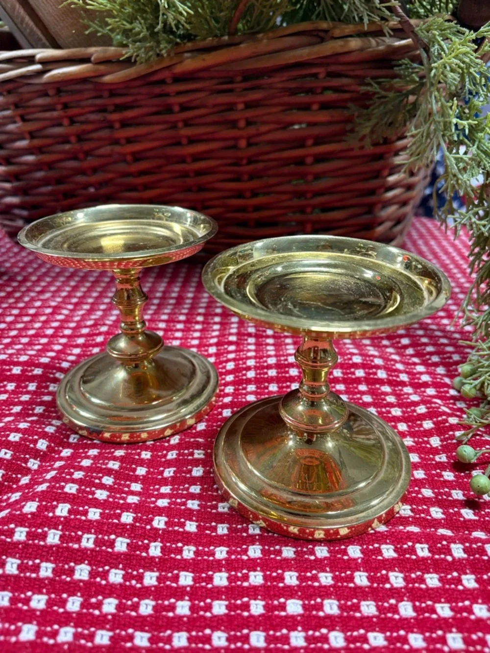 Vintage PartyLite Brass Pillar Candle Holders - Picture 1 of 3